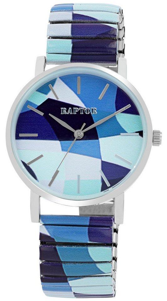 Raptor Quarzuhr Colorful Edition mit Edelstahlzugarmband, 3 ATM, Mineralglas von Raptor
