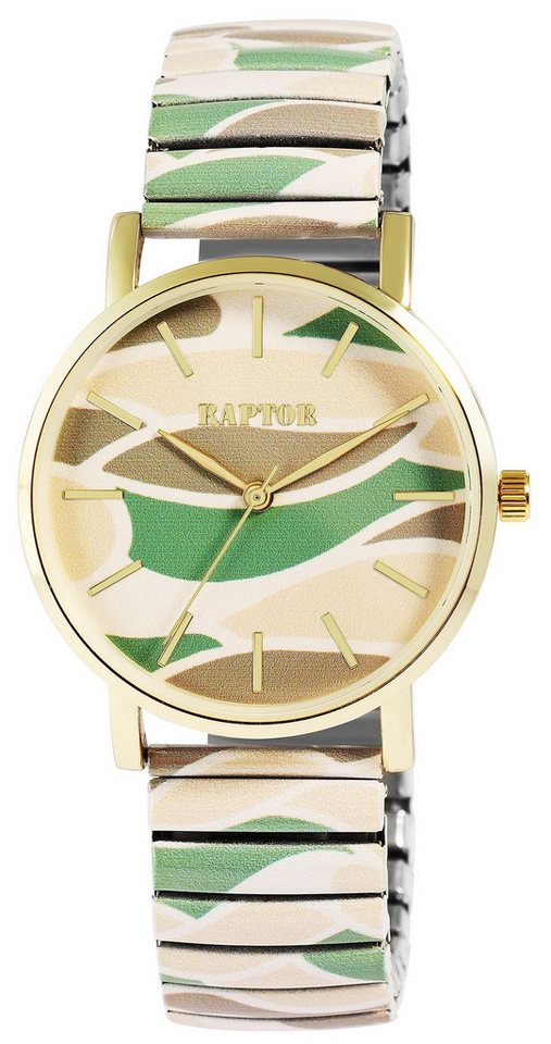 Raptor Quarzuhr Colorful Edition mit Edelstahlzugarmband, 3 ATM, Mineralglas von Raptor