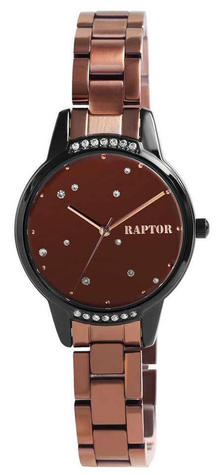 Raptor Quarzuhr Elisa Raptor Damenuhr "Elisa", Edelstahlarmband, besetztes von Raptor