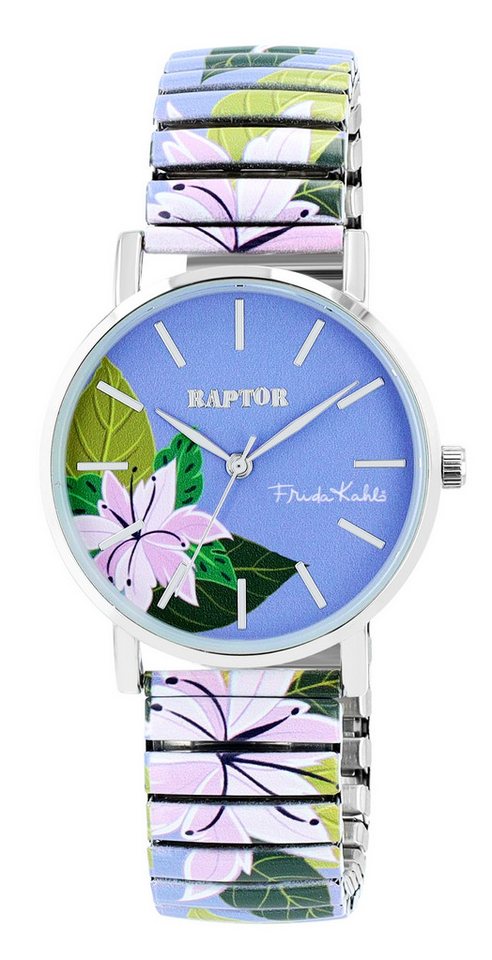 Raptor Quarzuhr Frida Kahlo Edition mit Edelstahlzugband, 3 ATM, inkl. von Raptor
