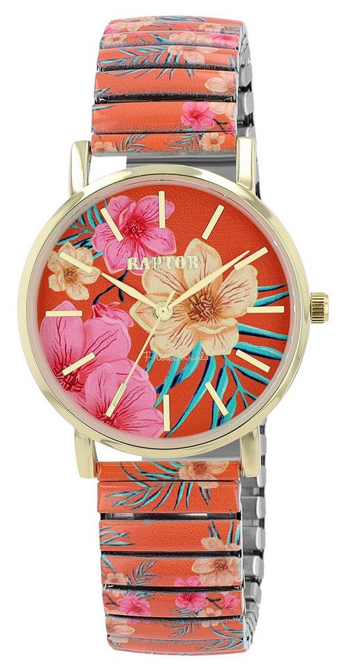 Raptor Quarzuhr Frida Kahlo Edition mit Edelstahlzugband, 3 ATM, inkl. von Raptor