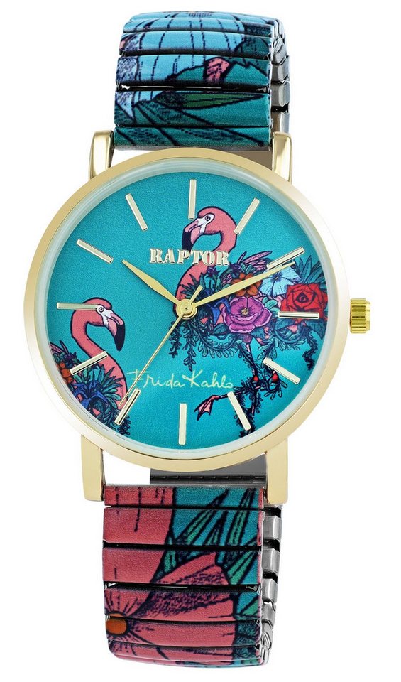 Raptor Quarzuhr Frida Kahlo Edition mit Edelstahlzugband, 3 ATM, inkl. von Raptor