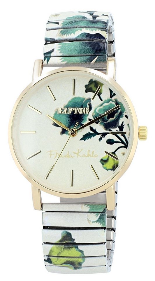Raptor Quarzuhr Frida Kahlo Edition mit Edelstahlzugband, 3 ATM, inkl. von Raptor