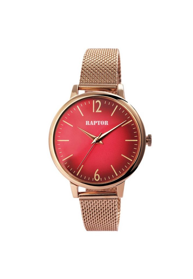 Raptor Quarzuhr Milena RAPTOR Damenuhr "Milena" mit Edelstahl Meshband von Raptor