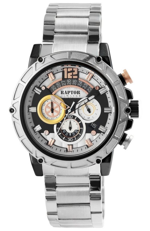 Raptor Quarzuhr Rakan mit Edelstahlband, 3 ATM, Chronograph von Raptor