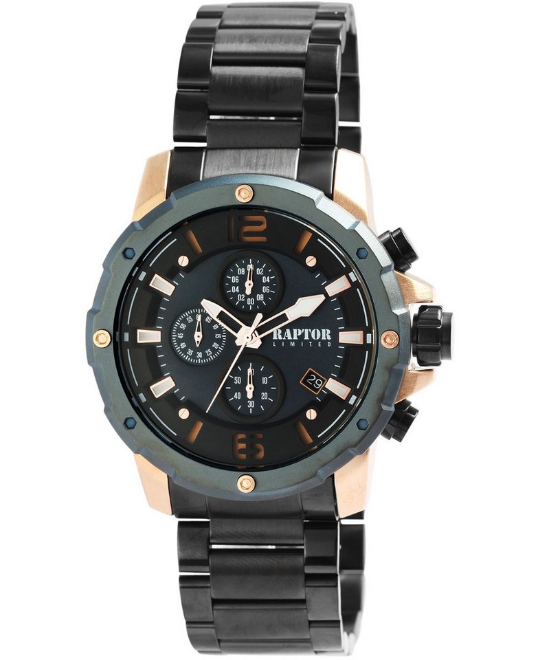 Raptor Quarzuhr Raptor Limited Soheil mit Edelstahlarmband, 3 ATM, Chronograph von Raptor