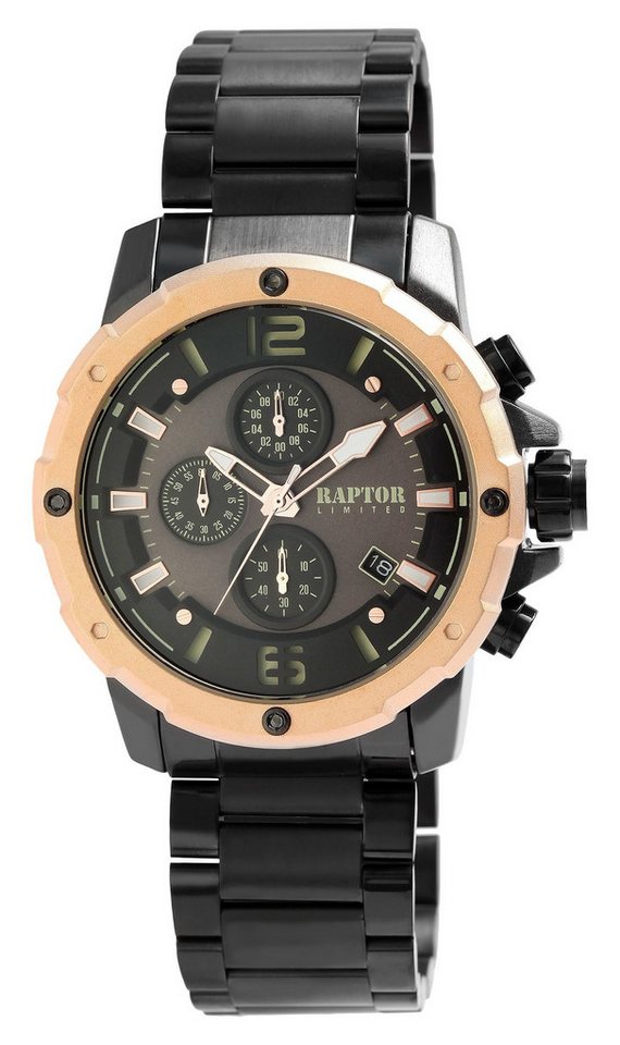 Raptor Quarzuhr Raptor Limited Soheil mit Edelstahlarmband, 3 ATM, Chronograph von Raptor