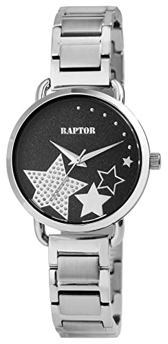 Raptor Shienne Damen-Uhr Edelstahl Faltschließe Analog Quarz RA10242 (silberfarbig) von Raptor
