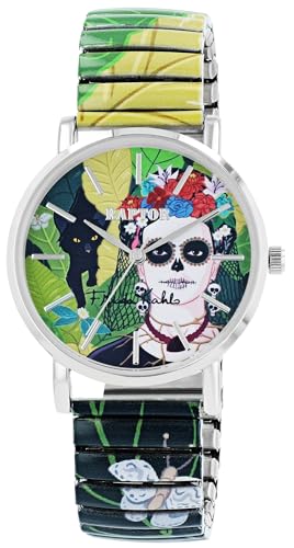 Raptor Damenarmbanduhr Frida Kahlo Edition mit Zugband (Grün Dunkelgrün) Raptor Damenarmbanduhr Frida Kahlo Edition mit Zugband (Grün Dunkelgrün) von Raptor