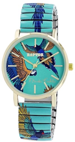 Raptor Damenarmbanduhr Frida Kahlo Edition mit Zugband (Hellblau Gelb) Raptor Damenarmbanduhr Frida Kahlo Edition mit Zugband (Hellblau Gelb) von Raptor