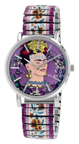 Raptor Damenarmbanduhr Frida Kahlo Edition mit Zugband (Mehrfarbig Flieder) von Raptor