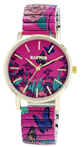 Raptor Damenarmbanduhr Frida Kahlo Edition mit Zugband (Pink Mehrfarbig) Raptor Damenarmbanduhr Frida Kahlo Edition mit Zugband (Pink Mehrfarbig) von Raptor