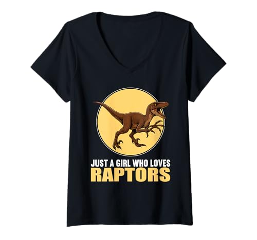 Damen Raptoren Raptor T-Shirt mit V-Ausschnitt von Raptoren Raptor Tier Shop