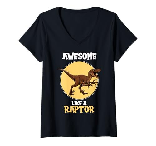 Damen Raptoren Raptor T-Shirt mit V-Ausschnitt Damen Raptoren Raptor T-Shirt mit V-Ausschnitt von Raptoren Raptor Tier Shop