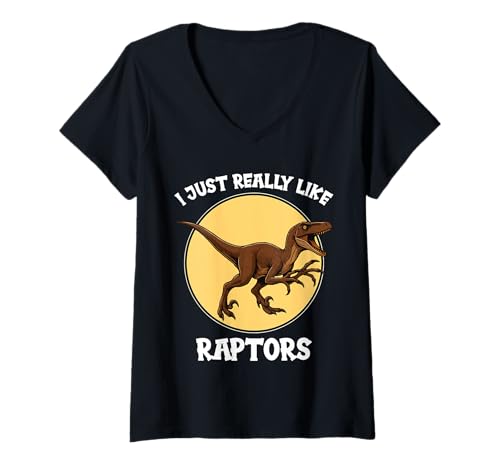 Damen Raptoren Raptor T-Shirt mit V-Ausschnitt Damen Raptoren Raptor T-Shirt mit V-Ausschnitt von Raptoren Raptor Tier Shop