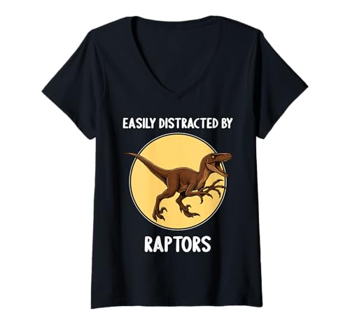 Damen Raptoren Raptor T-Shirt mit V-Ausschnitt Damen Raptoren Raptor T-Shirt mit V-Ausschnitt von Raptoren Raptor Tier Shop