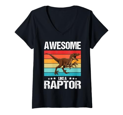 Damen Raptoren Raptor T-Shirt mit V-Ausschnitt Damen Raptoren Raptor T-Shirt mit V-Ausschnitt von Raptoren Raptor Tier Shop
