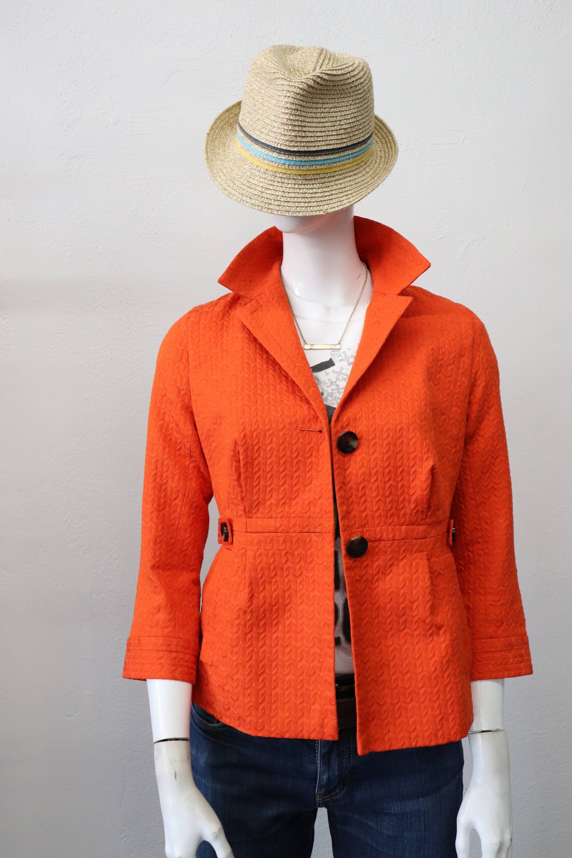 Jahrgang Orange Kurze Strukturierte Jacke Jahrgang Orange Kurze Strukturierte Jacke von RaqstarRetro