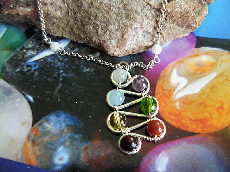 7 Ausgleichende Wickel Chakra Anhänger - Ausrichtung Energie Chakren - Harmonie Und Heilung-sterling Silber Halskette 7 Ausgleichende Wickel Chakra Anhänger - Ausrichtung Energie Chakren - Harmonie Und Heilung-sterling Silber Halskette von RaquelChelouche