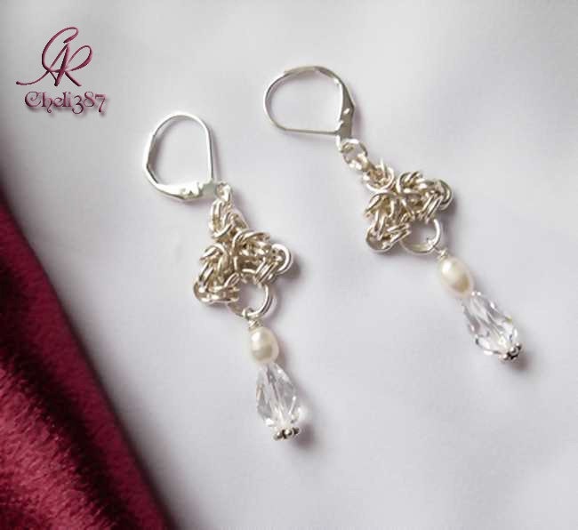 Brautschmuck, Braut Ohrringe, Süßwasserperlen Und Swarovski Kristall Sterling Silber Ohrringe. Hochzeitsschmuck Brautschmuck, Braut Ohrringe, Süßwasserperlen Und Swarovski Kristall Sterling Silber Ohrringe. Hochzeitsschmuck von RaquelChelouche