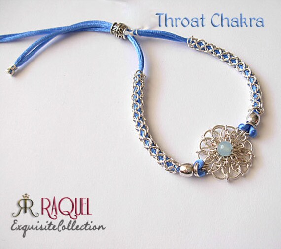 Daisy Halschakra Sterling Silber Armband Mit Aquamarin von RaquelChelouche