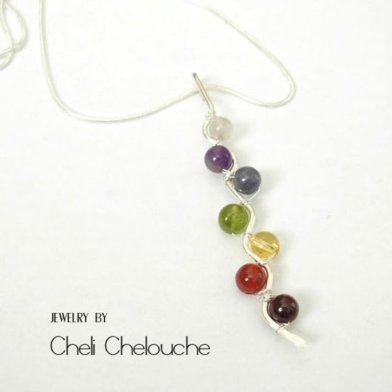 Kundalini Balance Und Harmonisierung/Ausrichten Der Energie Chakren Harmonie Sterling Silber Anhänger 7 Steine Chakra Kundalini Balance Und Harmonisierung/Ausrichten Der Energie Chakren Harmonie Sterling Silber Anhänger 7 Steine Chakra von RaquelChelouche