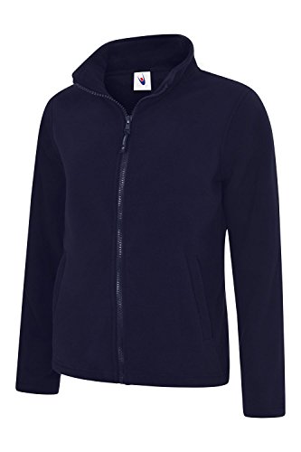 Raraion Klassische Damen-Fleecejacke mit durchgehendem Reißverschluss – Halbmondpasse, navy, 38 von Raraion