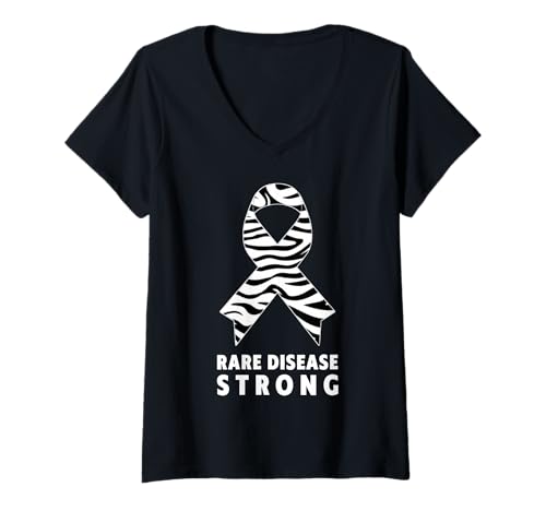Damen T-Shirt zum Tag der Seltenen Krankheiten 2025 — Rare Disease Strong T-Shirt mit V-Ausschnitt von Rare Disease Day Shirt.