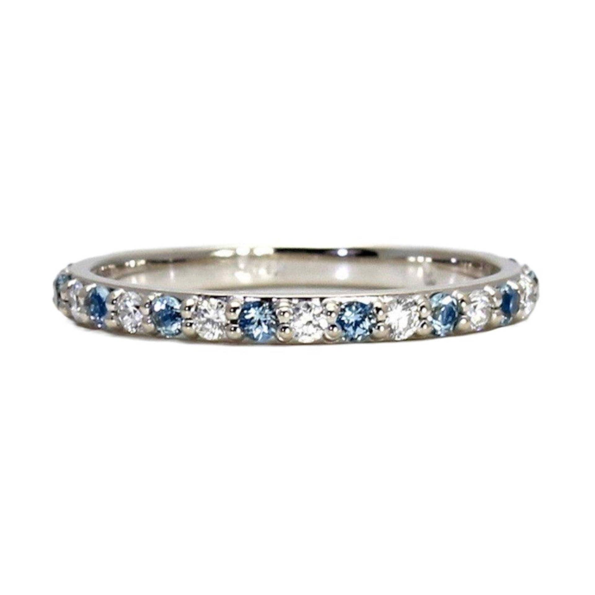 Aquamarin Und Diamant Stapelring | März Birthstone Jubiläumsband in Gold Oder Platin von RareEarth