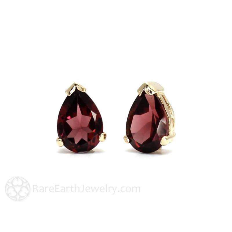 Edelstein Ohrringe Granat Birthstone 14K Gold Peridot Amethyst Citrin Morganit Blautopas Post von RareEarth