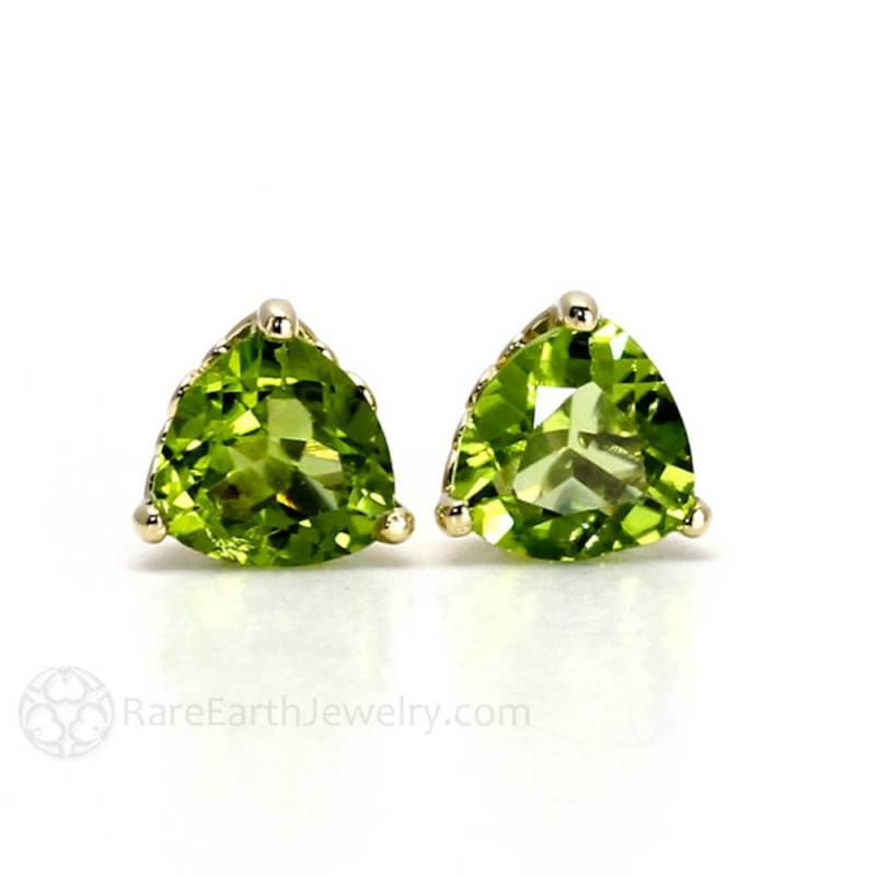 Peridot Ohrringe 14K Gold Trillion Ohrstecker August Birthstone Grüne Edelstein Peridot Ohrringe 14K Gold Trillion Ohrstecker August Birthstone Grüne Edelstein von RareEarth