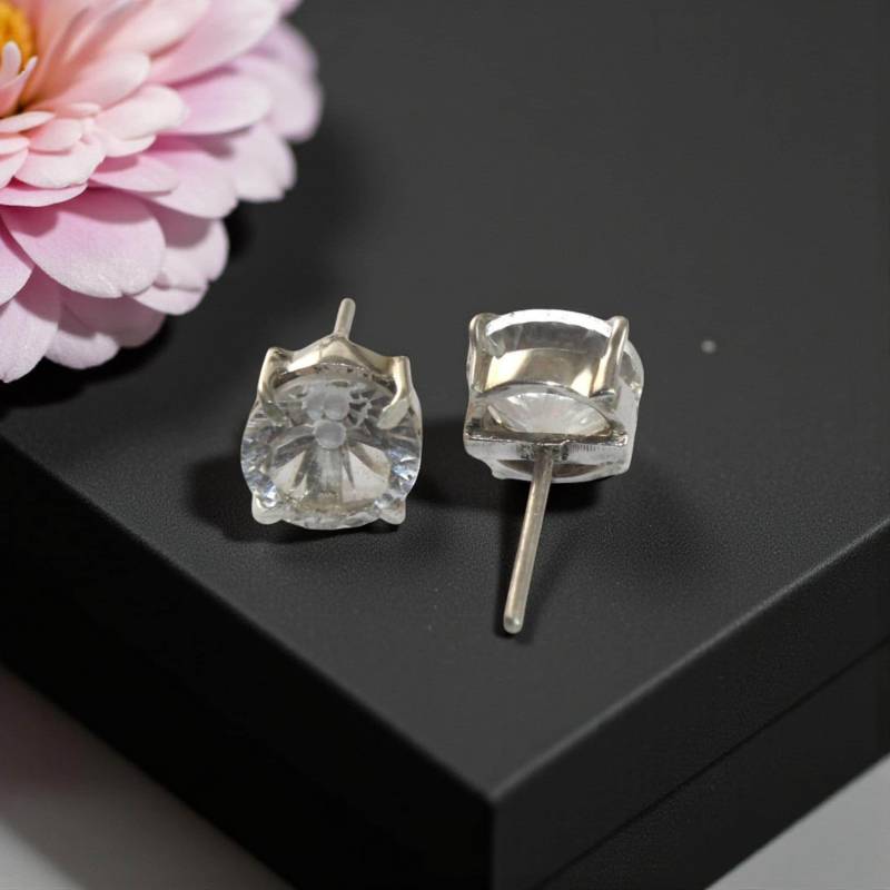 10 Mm Natürliche Quarz Runde Ohrstecker/925 Sterling Silber Edelstein Set Ohrringe Zierliche Geschenk Idee von RareGemsNJewels