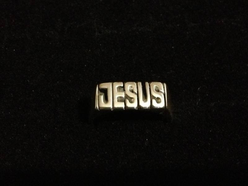 Jesus Ring Handgeschnitzt Aus Massivem Sterlingsilber 925 Modell 5213, Personalisierter Name, Anfangsring von RareInclusions