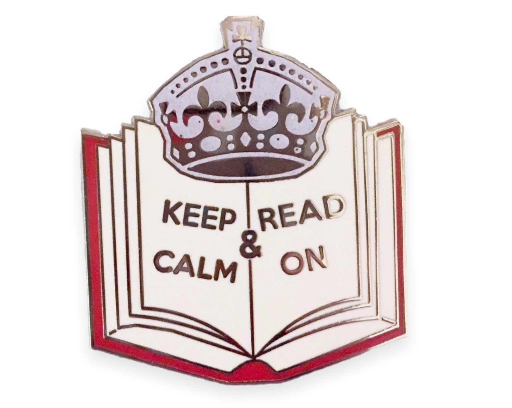 Glitzer Keep Calm & Read On Pin Glitzer Keep Calm & Read On Pin von RareUnlimitedFinds