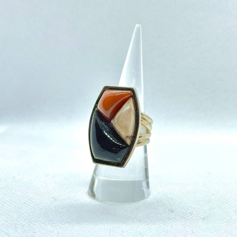 Multi Stein Sterling Silber Ring von RareZewelry