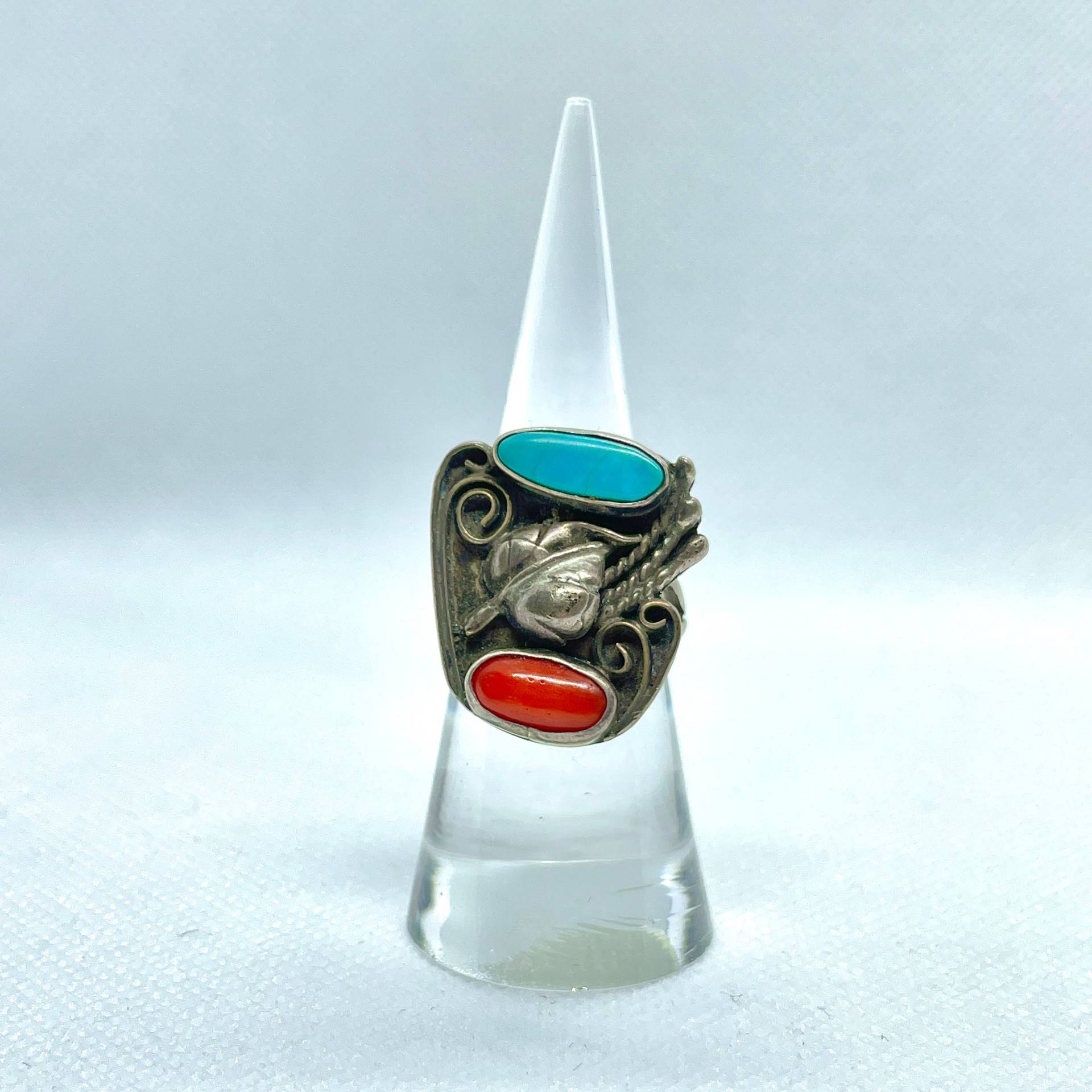 Türkis & Koralle Silber Ring Türkis & Koralle Silber Ring von RareZewelry