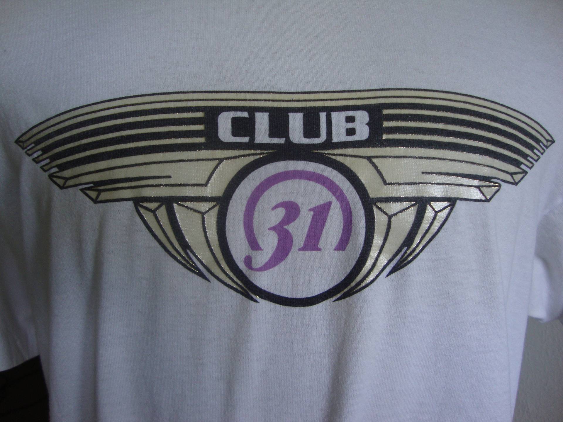 Vintage 80Er Jahre Club 31 White T Shirt Size M von RareshirtVintage