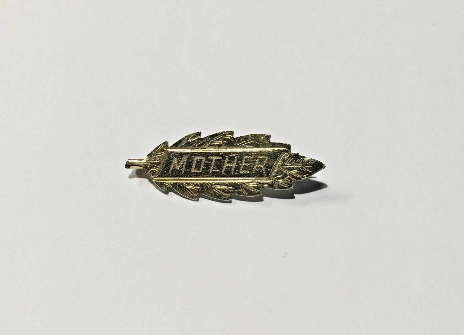 Antike 14K Gold "Mutter" Blatt Brosche Pin von RarestFindsBoutique