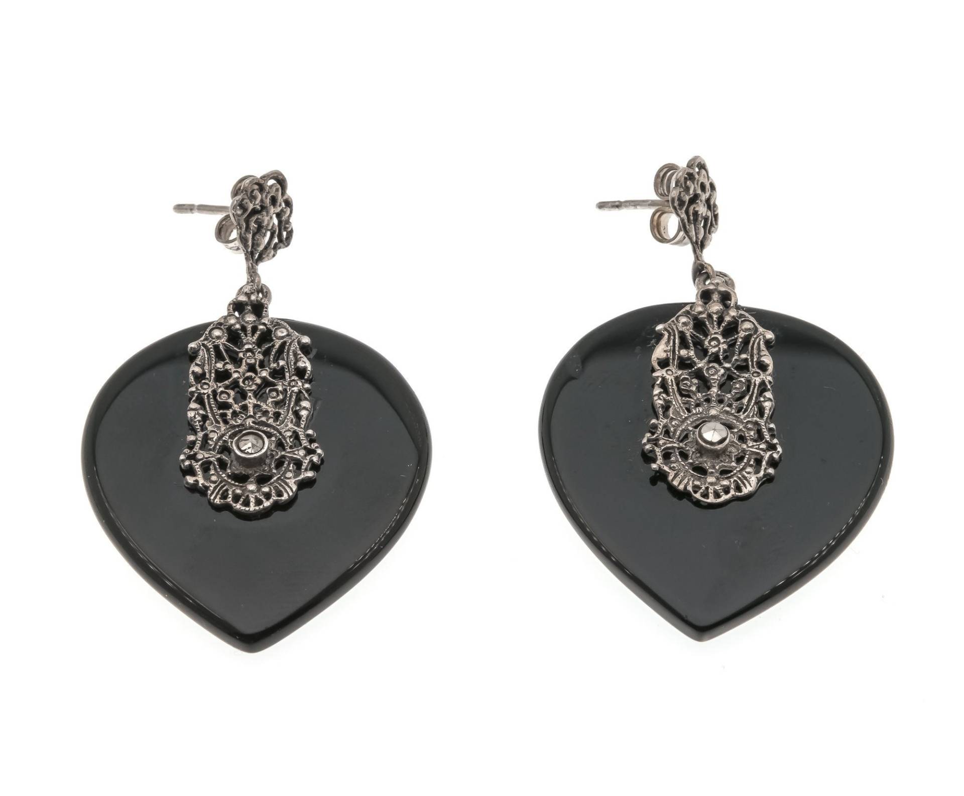 Midnight in New York - Vintage Sterling Silber Black Onyx & Marcasite Ohrringe Midnight in New York - Vintage Sterling Silber Black Onyx & Marcasite Ohrringe von RaritiesAntiqueJewel