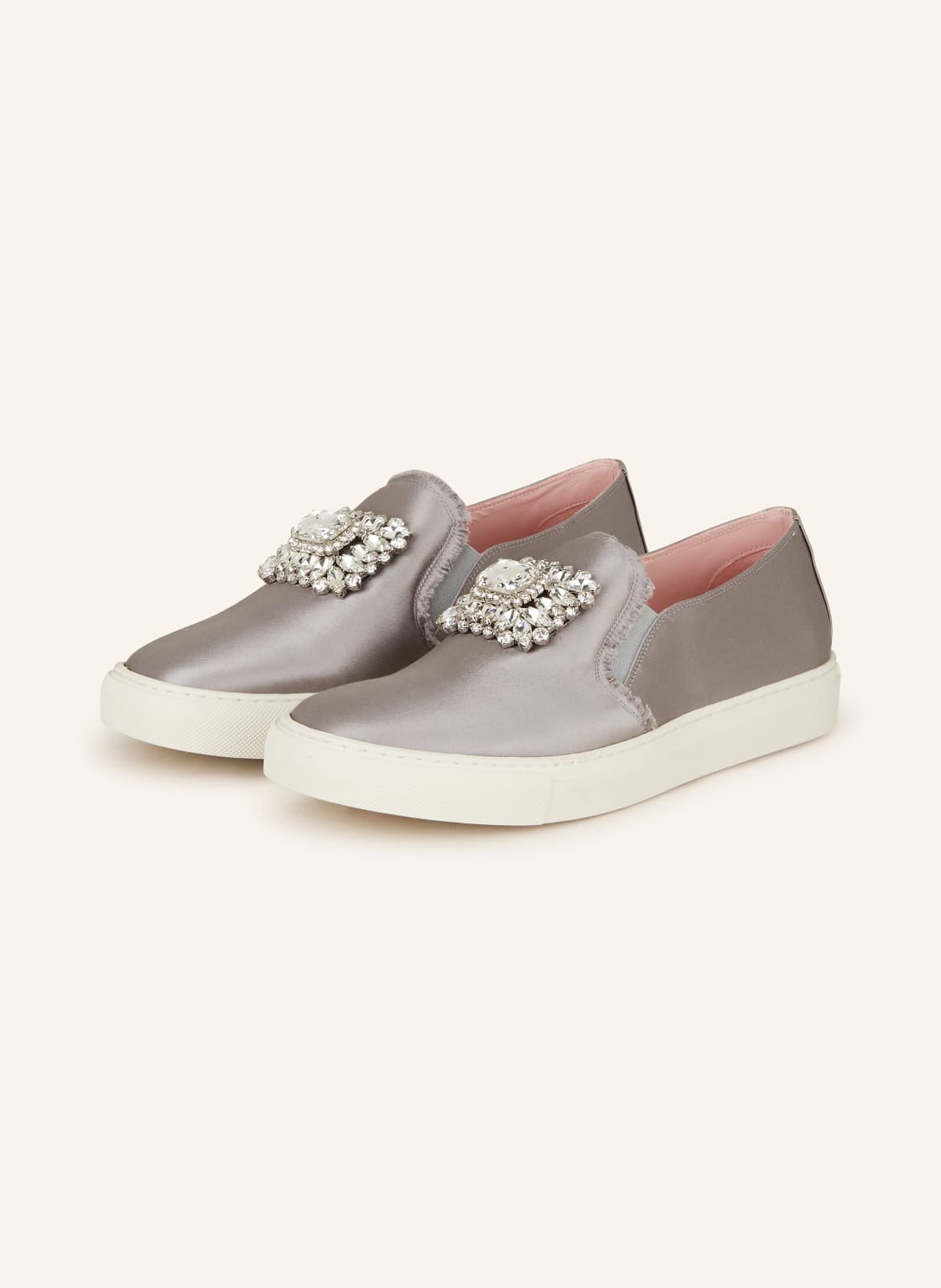 Ras Slip-On-Sneaker Reina Mit Schmucksteinen grau von Ras