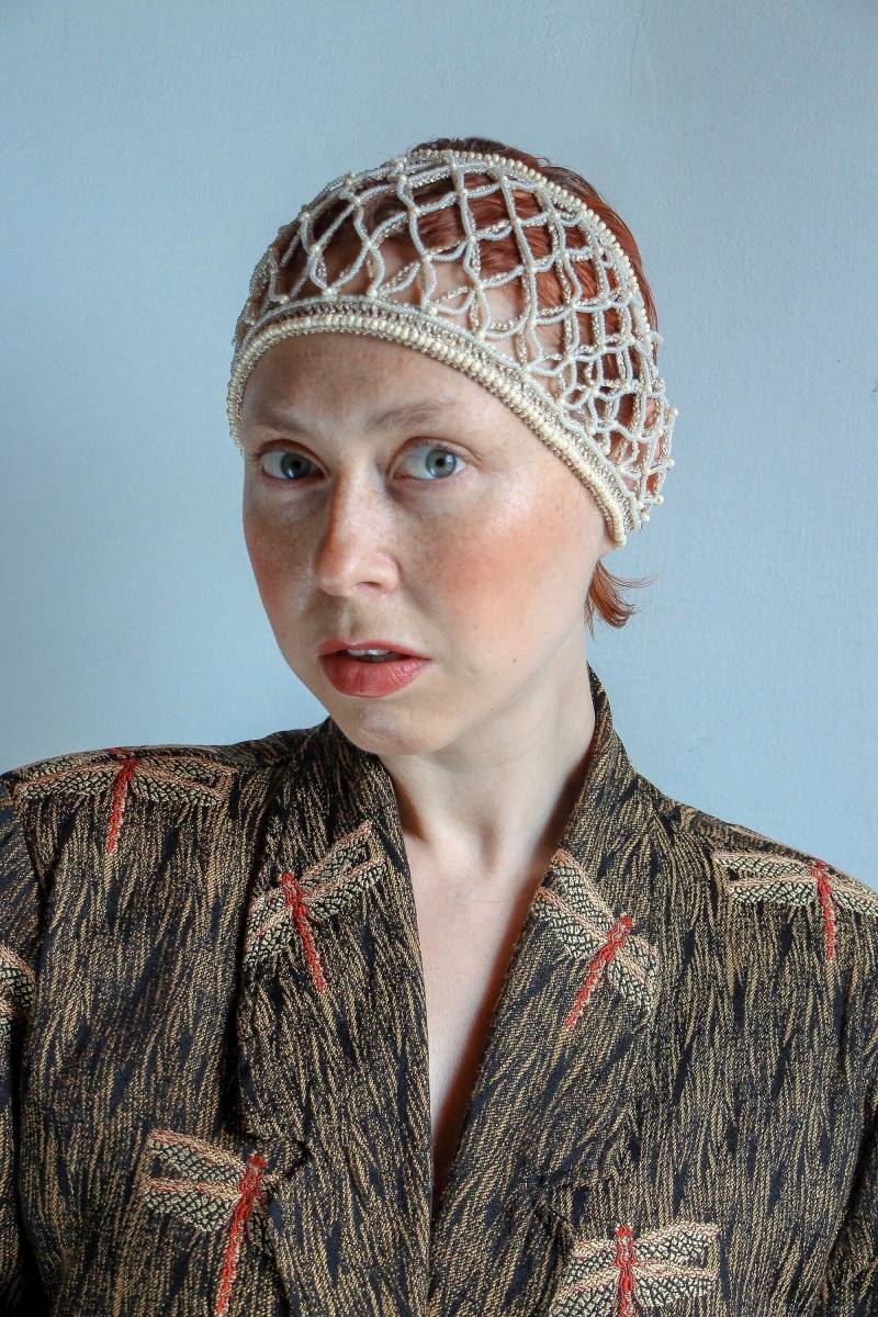 Spitze Häkeln Kopftuch Stirnband Bandana Perlen Haarnetz Kopfbedeckung Frauen Sommer Stirn Schmuck Hochzeit Braut Verschönerung Haar Snood von RasaVilJewelry