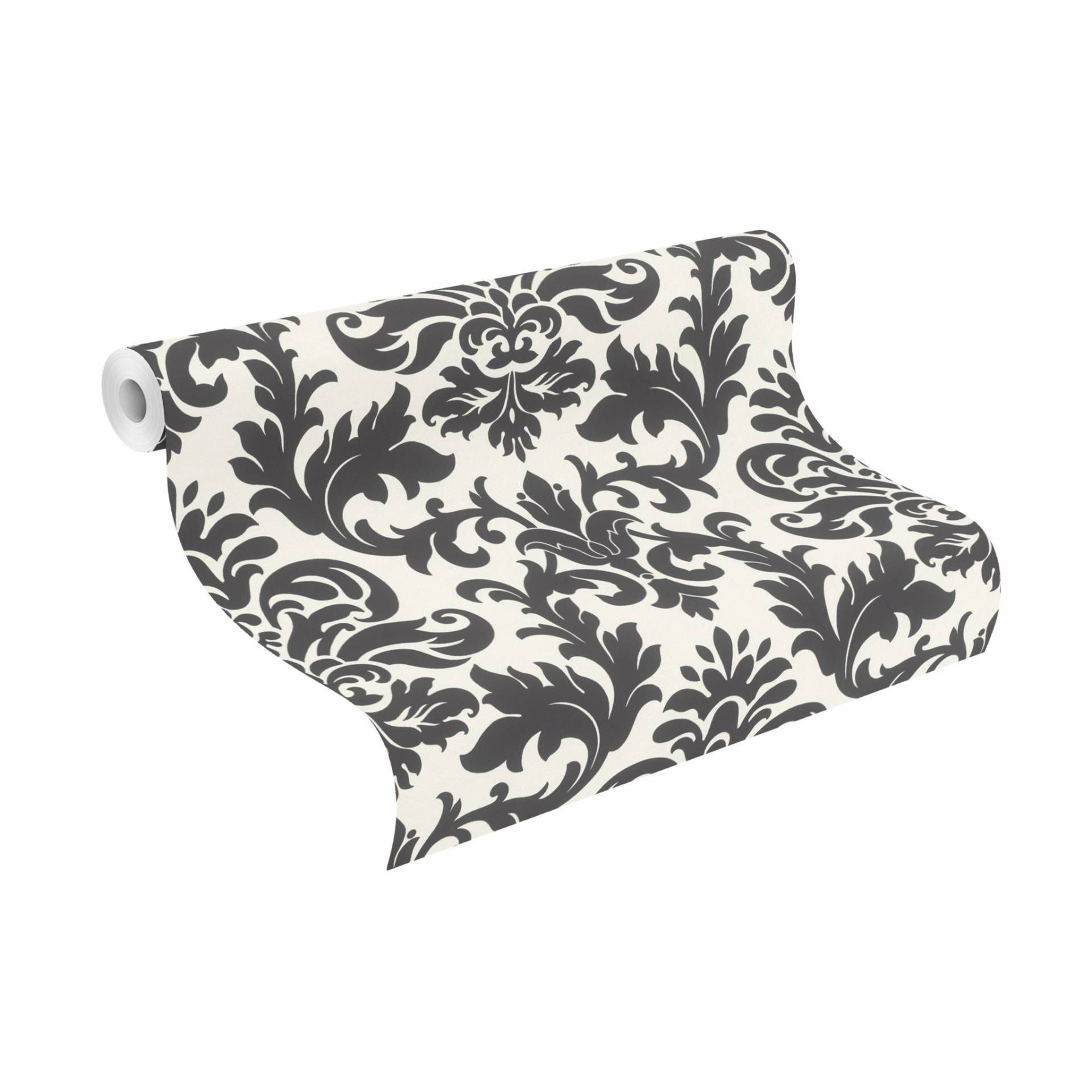 Rasch Papiertapete "Papiertapete 278507 mit Ornamenten in Schwarz und Weiß" Barock glatt Klassischer Stil von Rasch