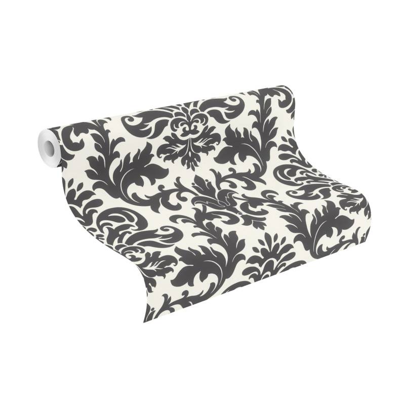 Rasch Papiertapete "Papiertapete 278507 mit Ornamenten in Schwarz und Weiß" Barock glatt Klassischer Stil von Rasch
