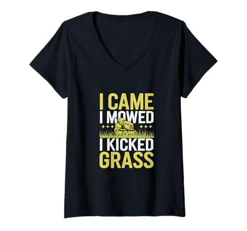 Damen I Came I Mowed I Kicked Grass Rasenpflege - T-Shirt mit V-Ausschnitt Damen I Came I Mowed I Kicked Grass Rasenpflege - T-Shirt mit V-Ausschnitt von Rasenmäher-Fähigkeiten
