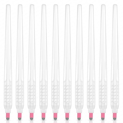10 Stück Einweg-Microblading-Stifte für Augenbrauen, Eyeliner und Lippen. Semipermanentes Tattoo-Tool mit komfortablem Griff, geeignet für Anfänger (10PCS 0.15mm 21U) von Rasmet