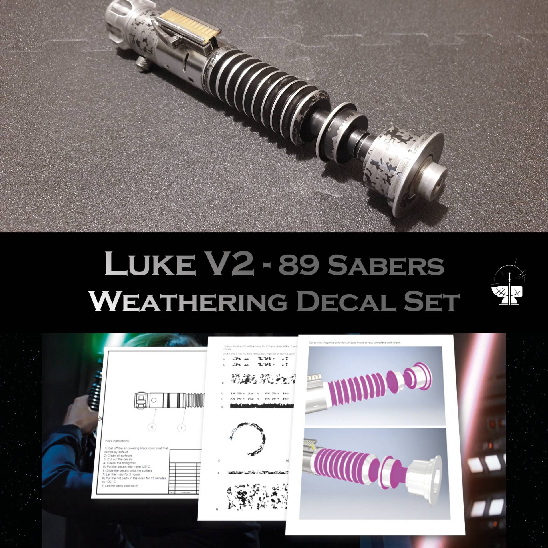 Weathering Aufkleber Für - Luke V2 89Sabers von RasmusSaberSupplies