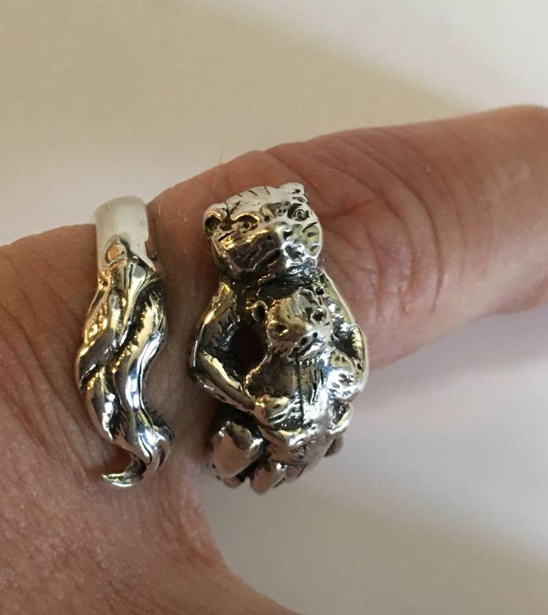 Mutter Und Kind Otter Ring Verstellbar. Größe Bei Bestellung Angeben von RasnickJewelry