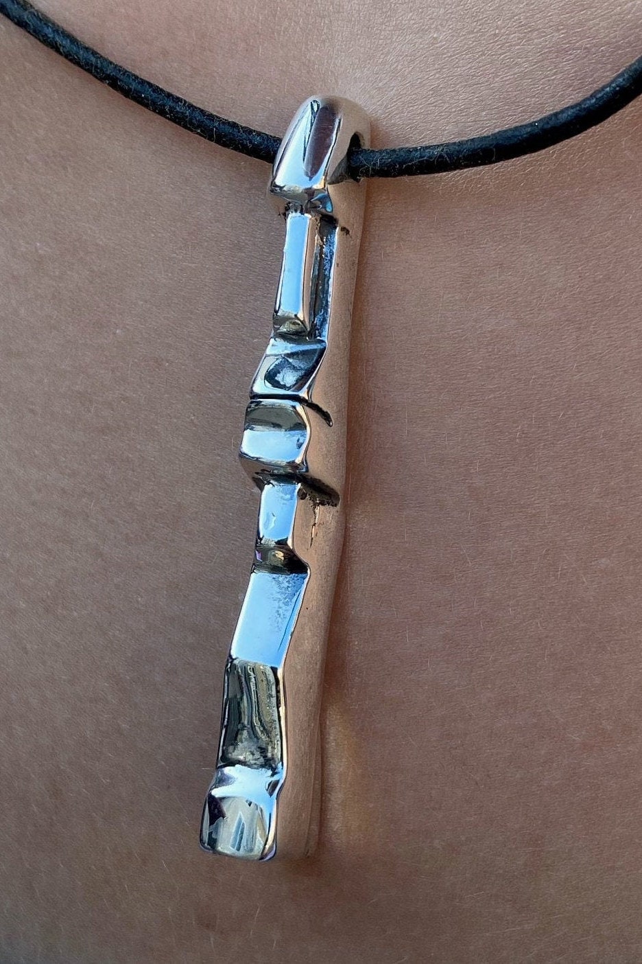 sterling Silber Osterinsel Tiki Anhänger Halskette von RasnickJewelry