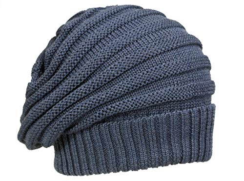 Rassow Long Beanie mit Umschlag aus Wolle (Merino) - Jeans (93) - One Size von Rassow