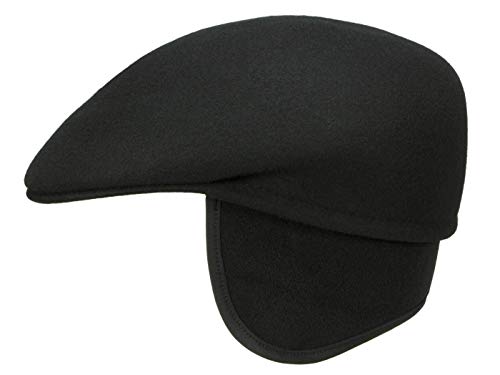 Rassow Paolo Flatcap Schirmmütze mit Ohrenklappen aus Merinowolle - Schwarz (Nero) - 57 cm von Rassow